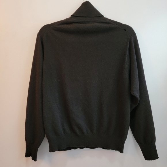 Vintage Castle Heather 100% Cashmere Black Turtle Neck Sweater Size M - Picture 2 of 5
